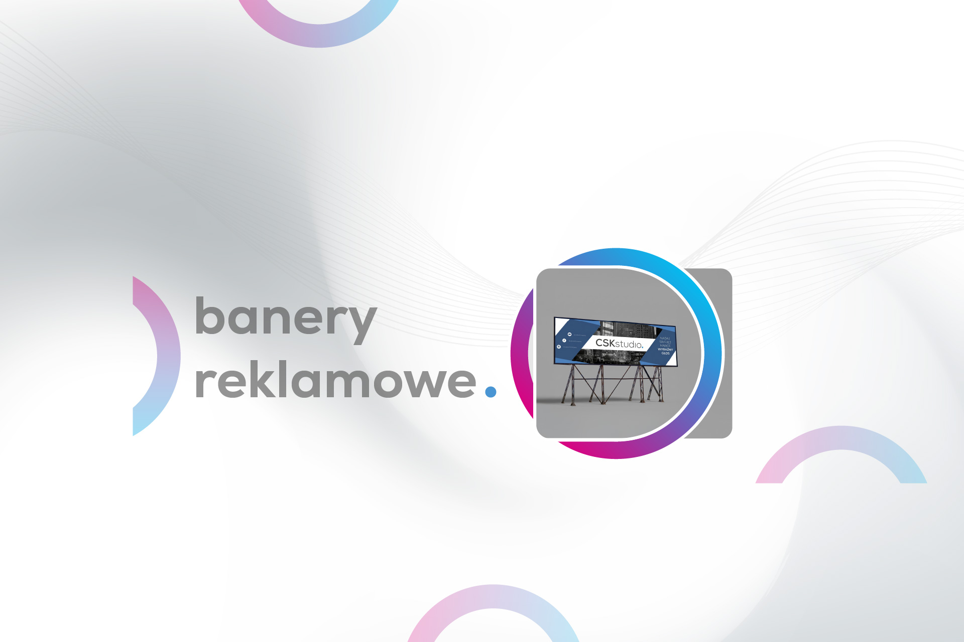 Graficzny projekt baneru reklamowego do druku wielkoformatowego i promocji zewnętrznej