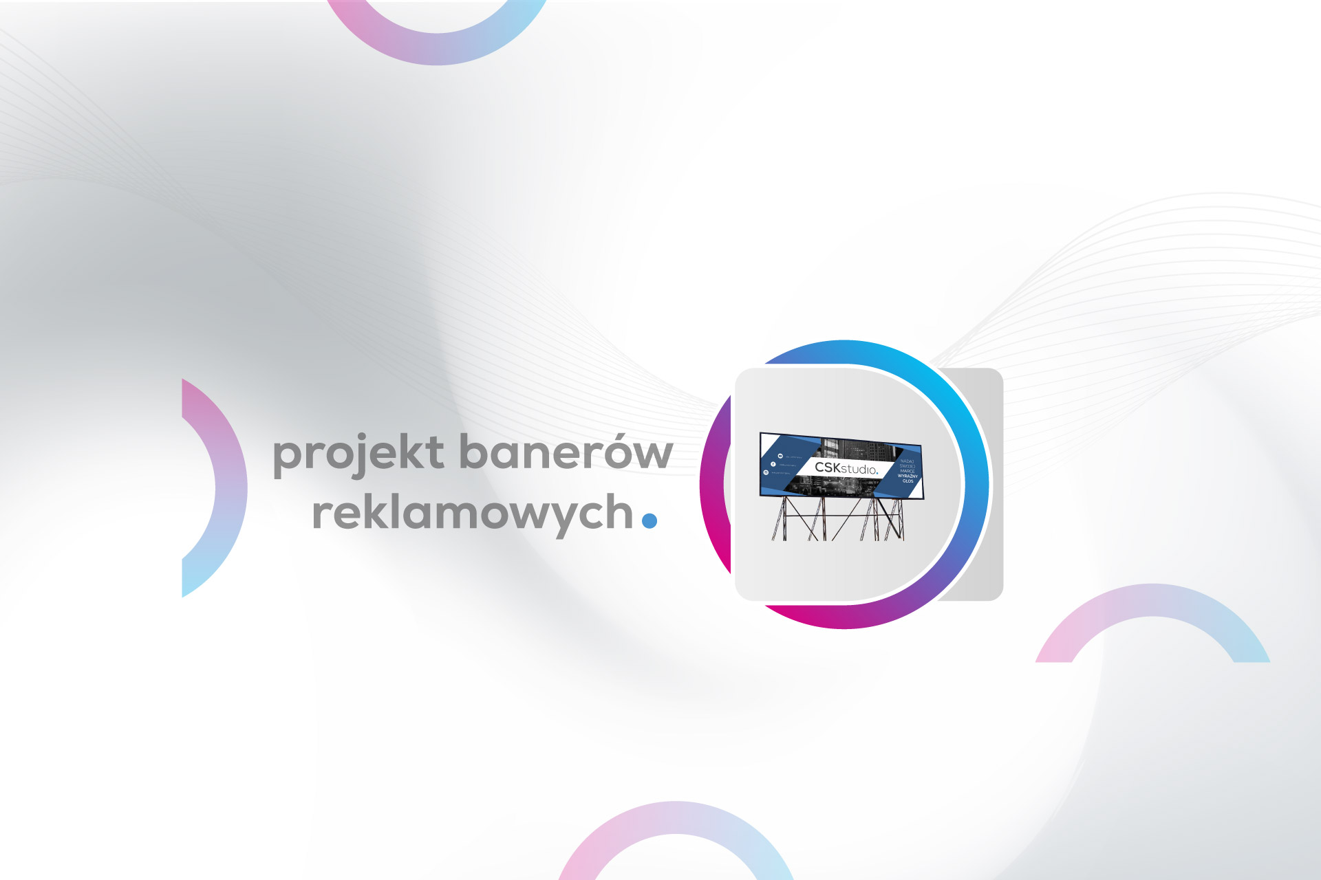 Graficzny projekt baneru reklamowego do druku wielkoformatowego i promocji zewnętrznej